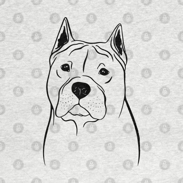 American Staffordshire Terrier (Black and White) by illucalliart